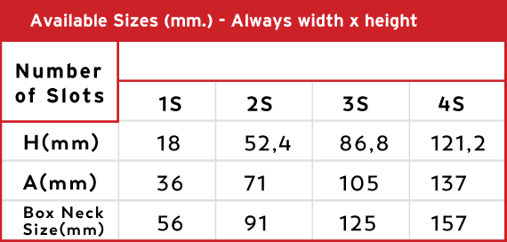 Product 1 Aviable Sizes