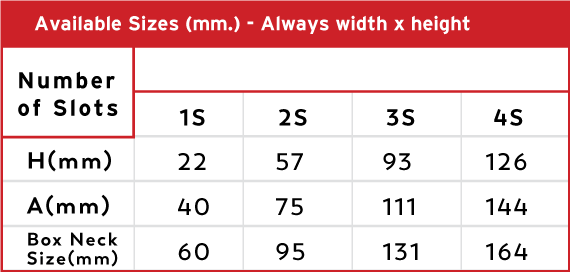 Product 1 Aviable Sizes