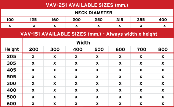 Product 1 Aviable Sizes